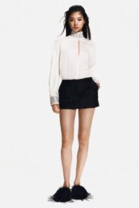Stylish loose-fit blouse crafted from crêpe twill Blouse with Stud Details