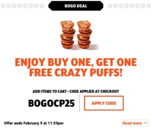 Little Caesars – Crazy Puffs – Buy 1 Get 1 Free Little Caesars – Crazy Puffs – Buy 1 Get 1 Free