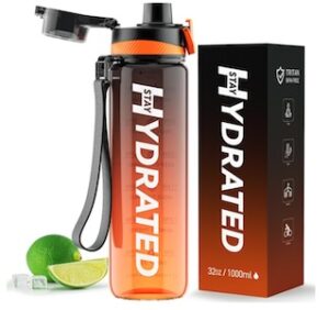 Mevoly Water Bottle, 32oz Sports Motivational Water Bottle, 1L Mevoly Water Bottle, 32oz Sports Motivational Water Bottle, 1L