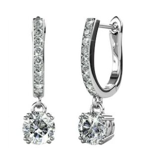 Cate & Chloe McKenzie 18k White Gold Plated Silver Drop Earrings
