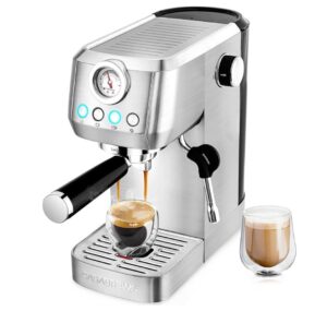CASABREWS Espresso/Latte/Cappuccino Coffee Maker With Steam Milk Frother and Removable Water Tank CASABREWS coffee maker expresso