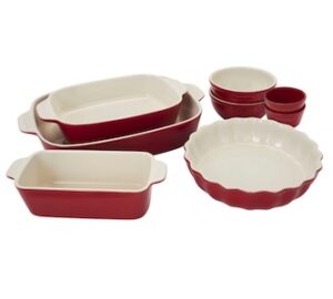 Henckels Ceramic 8 Piece Bakeware set, cherry