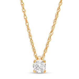 Diamond Solitaire Pendant in 10K Gold