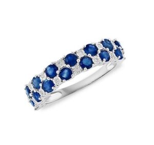 Effy Sterling Silver, 1.14 CT. T.W. Diamond & Sapphire Ring