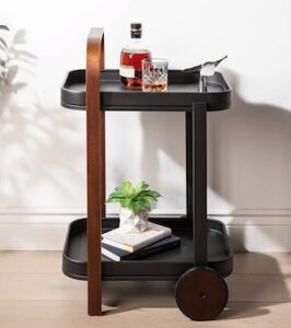 Umbra Bellwood Bar-Serving Cart – Black/Walnut