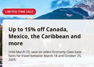 Upto 15% off select base fares with the promotion code