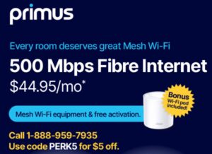 Primus – 500Mbps Fibre Internet with Mesh WiFi and Bonus POD primus