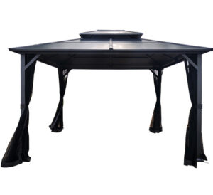 Style Selections Grey Galvanized Steel Hard-Top Gazebo