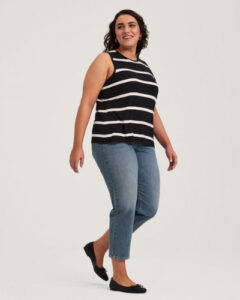 Denver Hayes Women’s Relaxed Round Neck Back Keyhole Tank Top