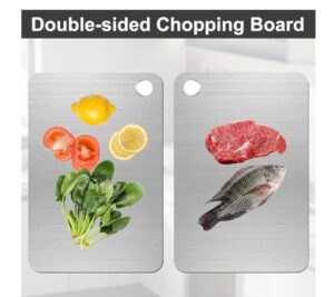 Titanium Chopping Board, Double Sided Metal Cutting Board, 11.41 x 7.67 in chopping board